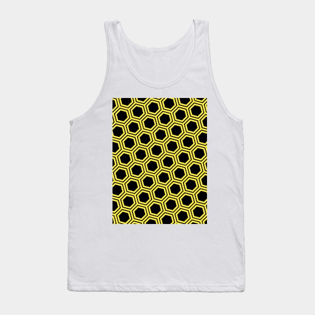 Pattern hexagon gold on black background Tank Top by la chataigne qui vole ⭐⭐⭐⭐⭐